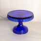 Vintage LE Smith Small Cobalt Blue Glass Hobnail Cake Stand