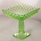 Vintage LE Smith Small Green Trellis Compote