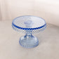 Vintage LE Smith Small Light Blue Glass Hobnail Cake Stand