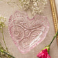 Vintage LE Smith Small Pink Glass Heart Shaped Dish