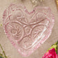 Vintage LE Smith Small Pink Glass Heart Shaped Dish