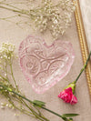 Vintage LE Smith Small Pink Glass Heart Shaped Dish