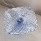 Vintage LE Smith Small Square Blue Glass Trellis Cake Stand