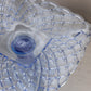 Vintage LE Smith Small Square Blue Glass Trellis Cake Stand
