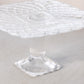 Vintage LE Smith Small Square Clear Glass Trellis Cake Stand