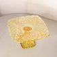 Vintage LE Smith Small Square Yellow Glass Trellis Cake Stand
