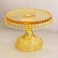 Vintage LE Smith Small Yellow Glass Hobnail Cake Stand