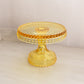 Vintage LE Smith Small Yellow Glass Hobnail Cake Stand