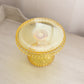 Vintage LE Smith Small Yellow Glass Hobnail Cake Stand