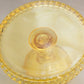 Vintage LE Smith Small Yellow Glass Hobnail Cake Stand