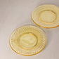 Vintage LE Smith Medium Yellow Glass Hobnail Plates (Set of 2)