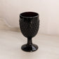 Vintage LE Smith Tall Black Amethyst Glass Hobnail Goblet