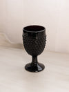 Vintage LE Smith Tall Black Amethyst Glass Hobnail Goblet