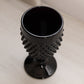 Vintage LE Smith Tall Black Amethyst Glass Hobnail Goblet