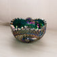 Vintage LE Smith Teal Green Carnival Glass Comet in the Stars Bowl