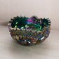 Vintage LE Smith Teal Green Carnival Glass Comet in the Stars Bowl