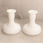 Vintage LE Smith White Milk Glass Hobnail Candlesticks (Set of 2)