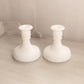 Vintage LE Smith White Milk Glass Hobnail Candlesticks (Set of 2)