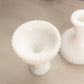 Vintage LE Smith White Milk Glass Hobnail Candlesticks (Set of 2)