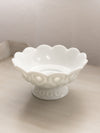 Vintage LE Smith White Milk Glass Moon & Star Footed Candle Bowl