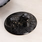 Vintage LG Wright Oval Black Glass Lidded Dog Dish