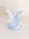 Vintage Light Blue Fenton Glass Butterfly Ring Holder Figurine