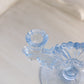 Vintage Light Blue Glass Fancy Double Candleholder