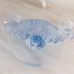 Vintage Light Blue Glass Fancy Double Candleholder