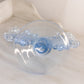 Vintage Light Blue Glass Fancy Double Candleholder