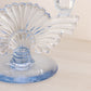 Vintage Light Blue Glass Fancy Double Candleholder