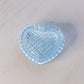 Vintage Light Blue Glass Heart Lidded Dish