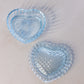 Vintage Light Blue Glass Heart Lidded Dish