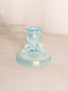 Vintage Light Blue Iridescent Glass Candlestick Dolphin Details