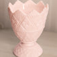 Vintage Light Pink Milk Glass Footed Planter Vase