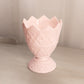 Vintage Light Pink Milk Glass Footed Planter Vase