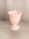 Vintage Light Pink Milk Glass Footed Planter Vase