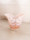 Vintage Light Pink Opalescent Leaf Vase