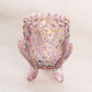 Vintage Light Purple Iridescent Glass Hobnail 3-Toed Toothpick Holder