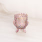 Vintage Light Purple Iridescent Glass Hobnail 3-Toed Toothpick Holder