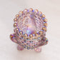 Vintage Light Purple Iridescent Glass Hobnail 3-Toed Toothpick Holder