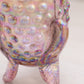 Vintage Light Purple Iridescent Glass Hobnail 3-Toed Toothpick Holder