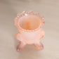Vintage Light Small Pink Floral 3-Toed Glass Toothpick Holder