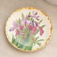 Vintage Limgoes Ceramic Hand Painted Pink & Purple Iris Plate