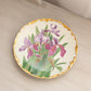 Vintage Limgoes Ceramic Hand Painted Pink & Purple Iris Plate