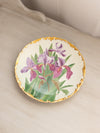 Vintage Limgoes Ceramic Hand Painted Pink & Purple Iris Plate