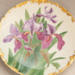 Vintage Limgoes Ceramic Hand Painted Pink & Purple Iris Plate