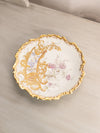 Vintage Limgoes Fancy Ceramic Blue Pink Gold Floral Plate