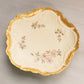 Vintage Limoges Cream Ceramic Floral Plate with Gold Edge