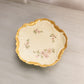 Vintage Limoges Cream Ceramic Floral Plate with Gold Edge