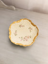 Vintage Limoges Cream Ceramic Floral Plate with Gold Edge